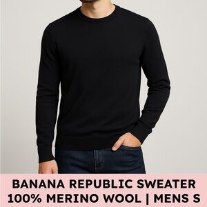 Banana Republic Men's Classic Black Crewneck Sweater Small
